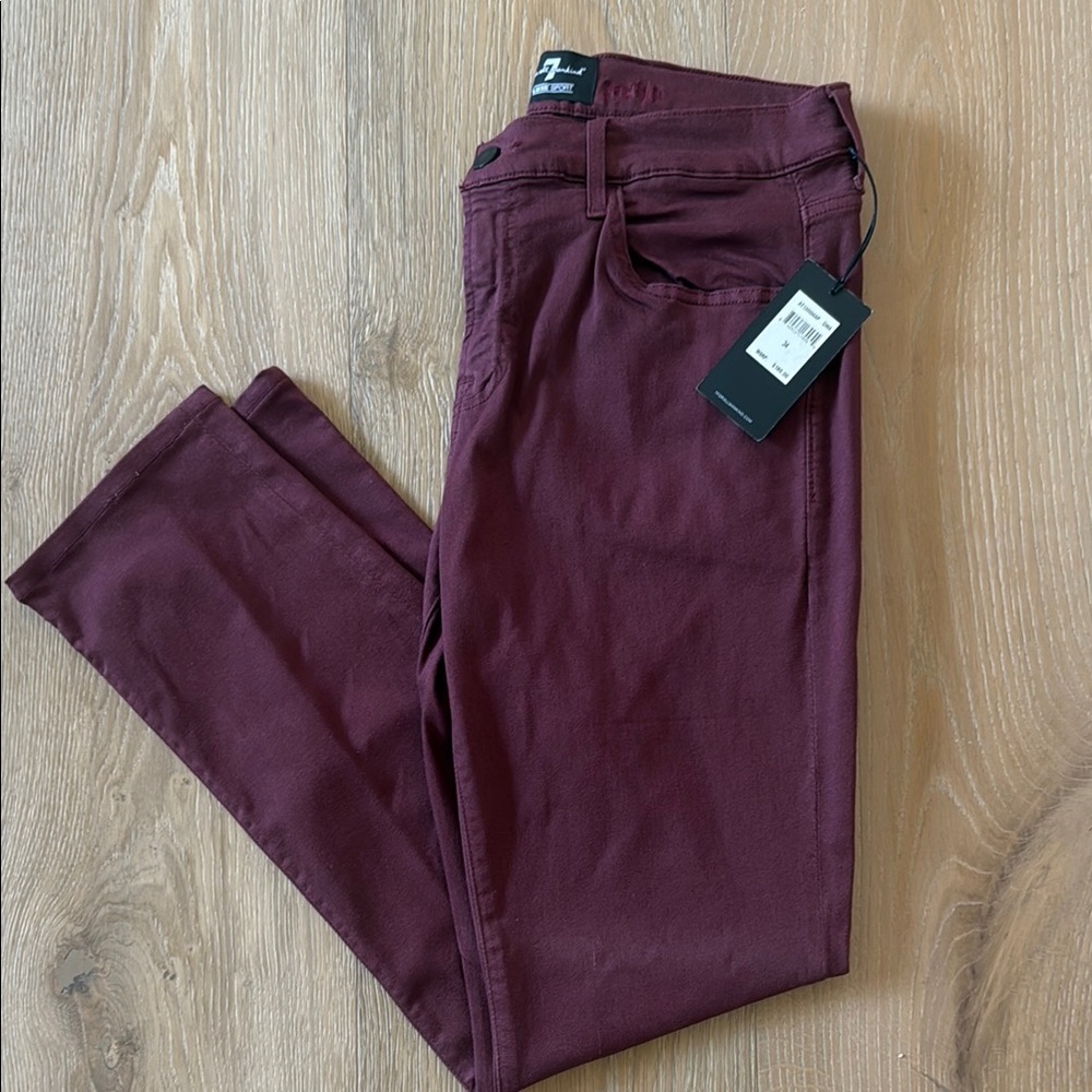 7 For All Mankind Red Skinny Jeans